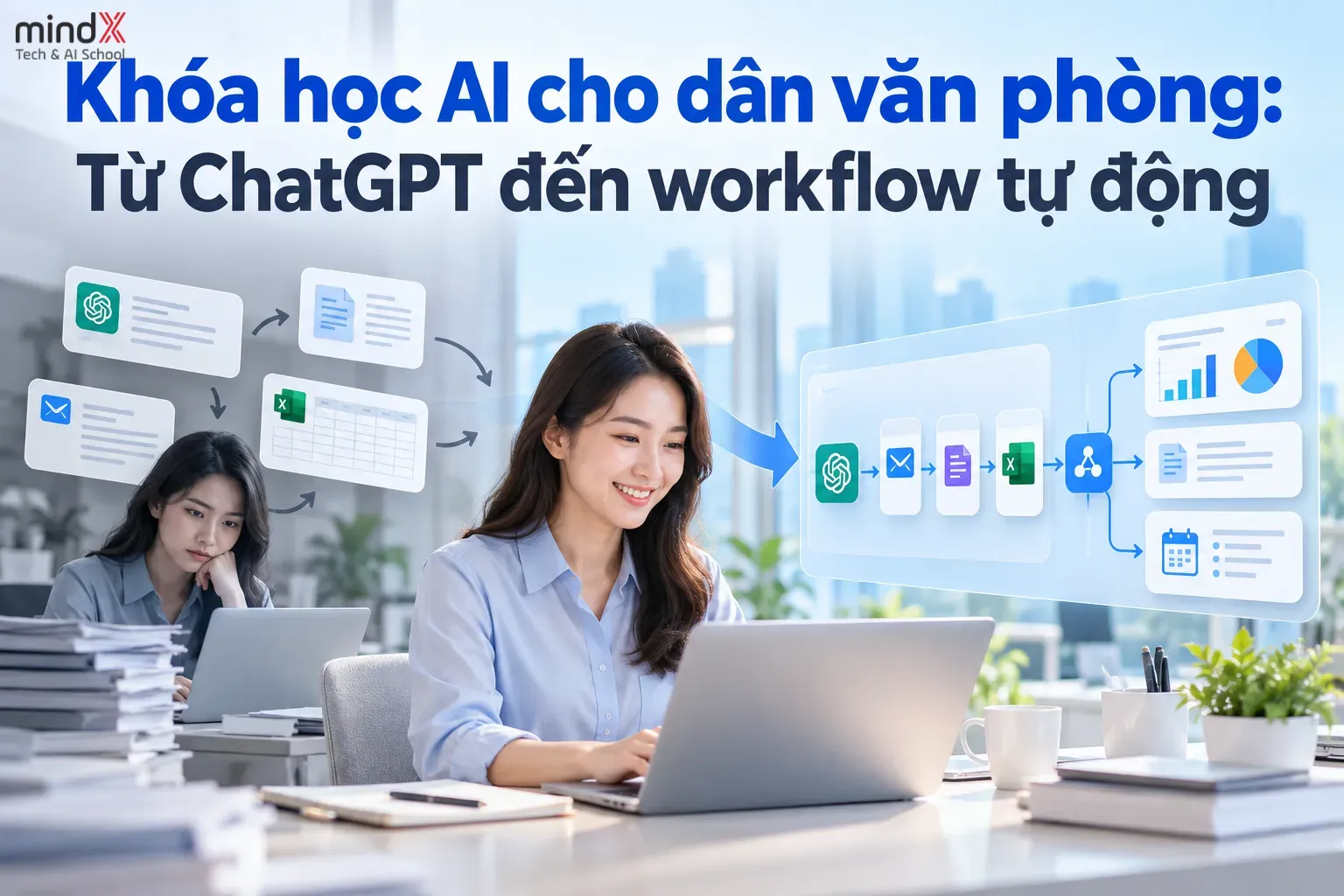 Khóa học AI cho dân văn phòng: Từ ChatGPT đến workflow tự động