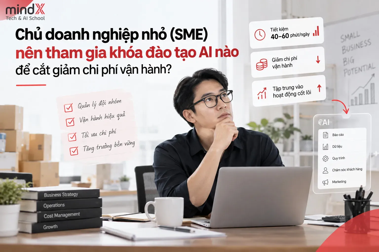 SME nên tham gia khóa đào tạo AI nào để cắt giảm chi phí vận hành?